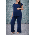 thumbnail image 5 of Conjunto Maternidad Cómodo Ropa Embarazo Set Blusa Y Pantalon Casual Suave Color Azul Marino, 5 of 5