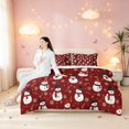 thumbnail image 5 of Manfei Christmas Snowman 7-Piece Twin Bedding,Traditional Snowflake Candy Cane Bedding Comforter Set,Red White,Christmas Reversible, 5 of 6