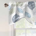 thumbnail image 5 of Tie Up Valances for Windows, Sage Green Blue Leaves Adjustable Valance Curtains Window Treatment for Living Room/Bedroom, Retro Rustic Botanical Rod Pocket Kitchen Curtains & Drapes 42x18 Inch, 5 of 9