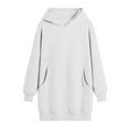 thumbnail image 4 of hotojiny Hoodies Sweatshirt Dress for Women Oversized Casual Pullover Long Sleeve Mini Dresses Cute Solid Trendy Clothes, 4 of 7