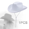 thumbnail image 6 of BLESIYA Cowboy Hat Adults Wide Brim hat for Photo Props Festival Themed Party White, 6 of 8