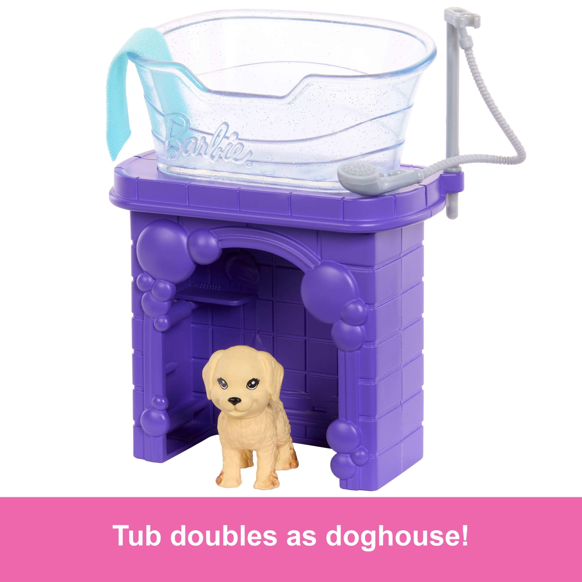 Barbie World Paw Spa Playset with 3 Pets, Wash and Groom Stations [Walmart Exclusive]