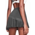 thumbnail image 4 of Weardear Short Skirts for Women with Pockets Mesh Ruffle Patchwork High Waisted Breathable Athletic Tennis Skirts, 4 of 6