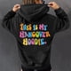 thumbnail image 1 of Puntoco mujeres Otoño Invierno letra colorida bloque de Color estampado cuello en V cultivo entrenamiento manga larga Sexy largo con capucha tops pulóver blusa Puntoco Puntoco-2279, 1 of 8