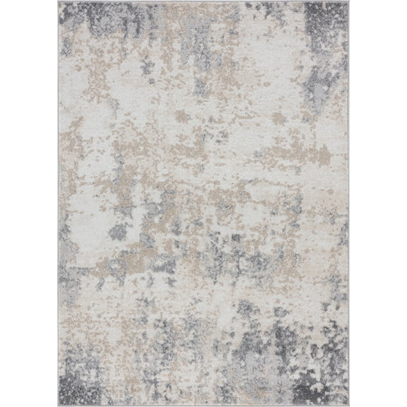 Tayse Diamond Area Rug DIA1100 Contemporary Gray Faded Distressed 3' 3" x 4' 11" Rectangle