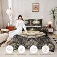 thumbnail image 3 of Homewish Boho White Lotus Flower Twin Comforter Sets,Baroque Floral Bedding Set,Black White,Black Reversible,2-Piece,1 Comforter and 1 Pillowcase, 3 of 7