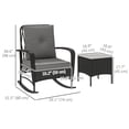 thumbnail image 2 of Grey 3-Piece Rattan Bistro Set with Rocking Chairs | Patio Furniture for Balcony, Porch & Small Spaces | Weather-Resistant Outdoor Seating, 2 of 7