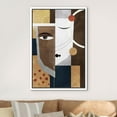 thumbnail image 3 of IDEA4WALL Framed Canvas Print Multicolor Geometric Vintage Face Abstract Shape Illustrations Pop Portrait Art Bohemian Colorful Ultra for Living Room, Bedroom, Office - White 24"x36", 3 of 5