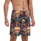 thumbnail image 2 of Balery Skulls and Flowers Pantalones cortos de pijama de punto de algodón para hombre con cinturilla y bolsillos-3X-Large, 2 of 6