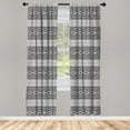 thumbnail image 3 of Ambesonne Ethnic Curtains, Oriental Tribal Moroccan, Pair of 28"x95", Charcoal Grey White, 3 of 5