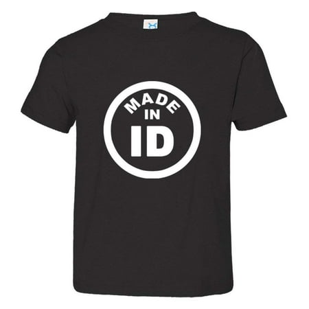 

PleaseMeTees™ Toddler From Born Made In Idaho Potato ID Logo Label Tee