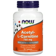 NOW Foods - Acetyl-L-Carnitine Brain & Nerve Cell Function 750 mg - 90 Tablets