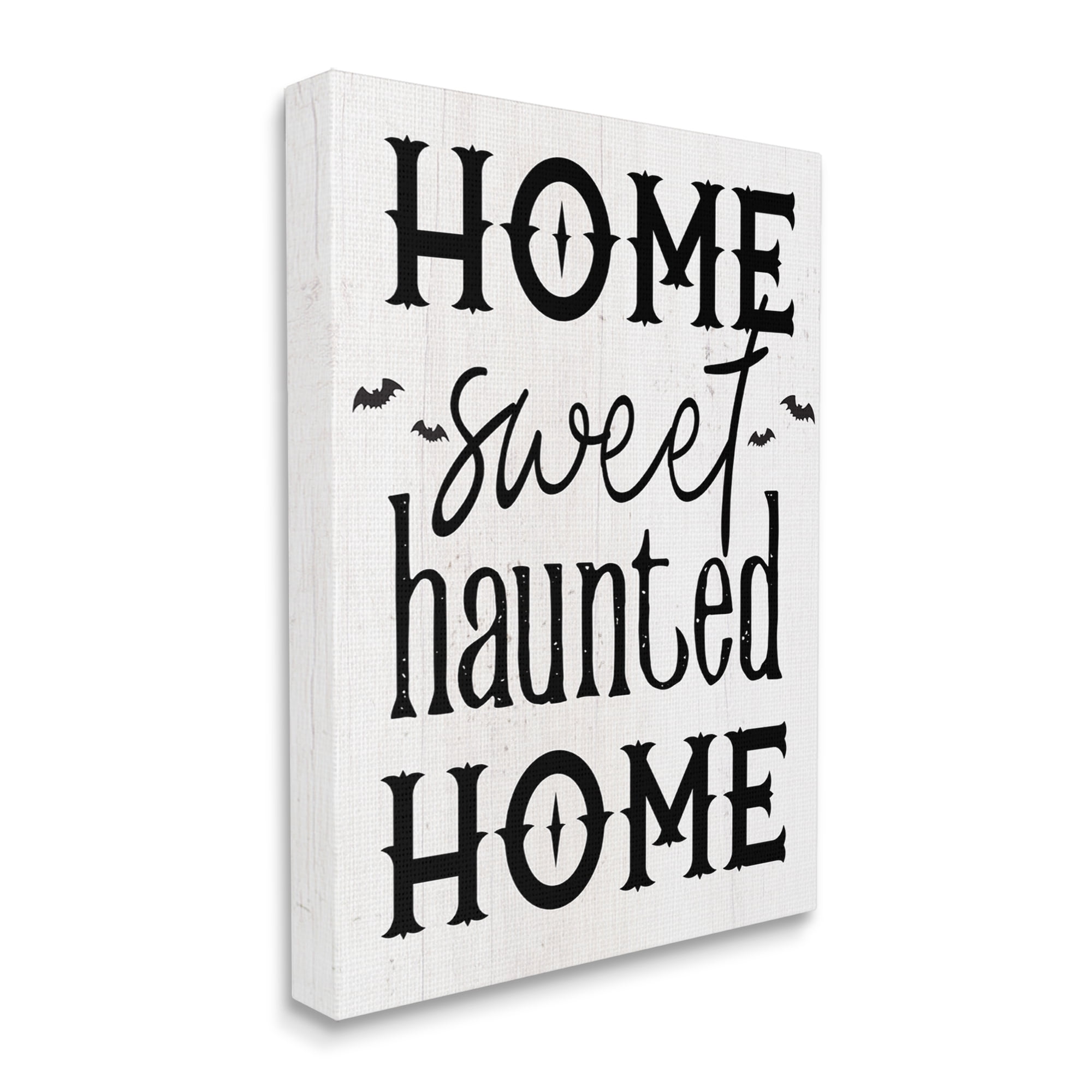 Stupell Industries Haunted Home Phrase Holiday Painting Gallery Wrapped Canvas Art Print Wall Art, 24 x 30