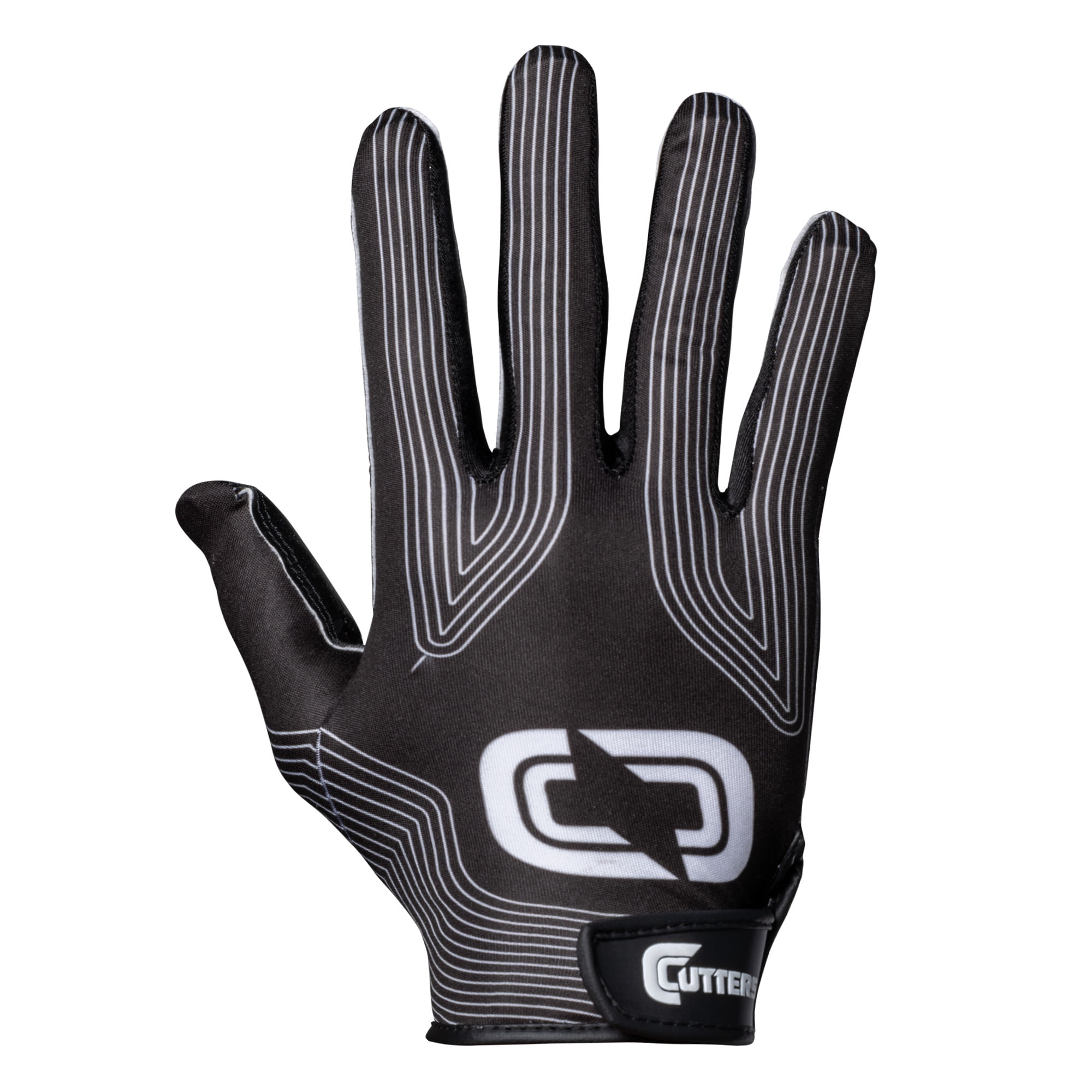 Cutters Epic Football Receiver Glove, Black, Youth, Small/Medium