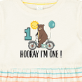 thumbnail image 4 of Inktastic 1st Birthday Bear on Bicycle 1 Year Old Girls Baby Dress, 4 of 5