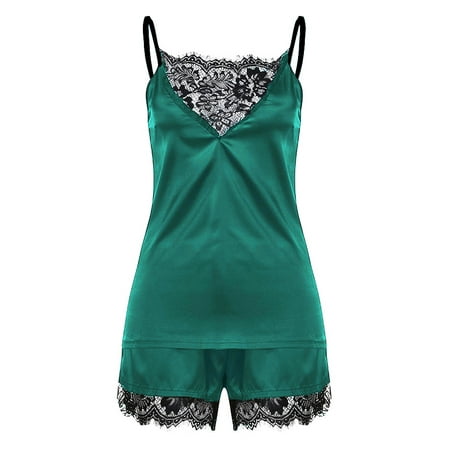 

Avamo Women Lace Pajamas Strappy 2 Piece Cami Shorts Camisole Sets Lingerie Nightwear Sleepwear Loungewear