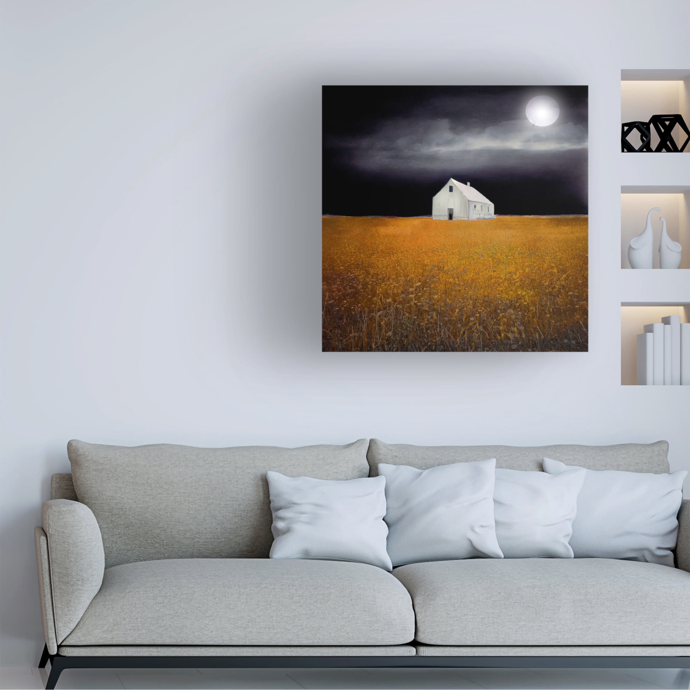 Canvas Wall Art - Sasha 'Black Night Harvest' Wall Art for Living Room, Bedroom, or Office Décor by Trademark Fine Art - 18 x 18 Inches