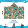 thumbnail image 2 of Cute Green Hedgehog Pattern with Pioneer Flower Hooded Bath Towel，50"x30" for Ages 3 To 12 Kids, Quick Dry Lightweight Soft Microfiber Hood Beach Towel Cover Up for Kids, 2 of 7