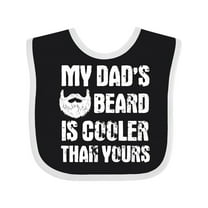 Inktastic My Dad's Beard is Cooler Than Yours in White Boys Baby Bib