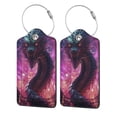 thumbnail image 5 of Rocae Neon Futuristic Dragon for Leather Luggage Baggage Tags ID Label Privacy Cover ID Label with Stainless Steel Loop and Address Card, 5 of 5