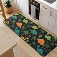 thumbnail image 5 of Black Colorful Dinosaurs Pattern Kitchen Rug Mat,Kitchen Runner Rugs Non Skid Washable,Decorative Kitchen Floor Mats for Kitchen,Sink,Laundry,17"x47.2", 5 of 7