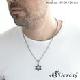 thumbnail image 4 of 555Jewelry 2 Tone Stainless Steel Star of David Unisex Pendant Necklace, Silver & Black, 4 of 8