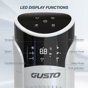 Gusto 33 Bladeless Tower Fan, 3-Speed Electric Fan with LED Display and WiFi Function, White
