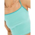 thumbnail image 3 of xiaxaixu Women's Basic Crop Cami Tops, Sleeveless Spaghetti Strap Contrast/Solid Color Camisole, 3 of 6
