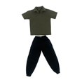 thumbnail image 3 of Disfraz de camiseta y pantalón de manga corta de 2 piezas 1:6 para figura de 12 pulgadas Verde, 3 of 9