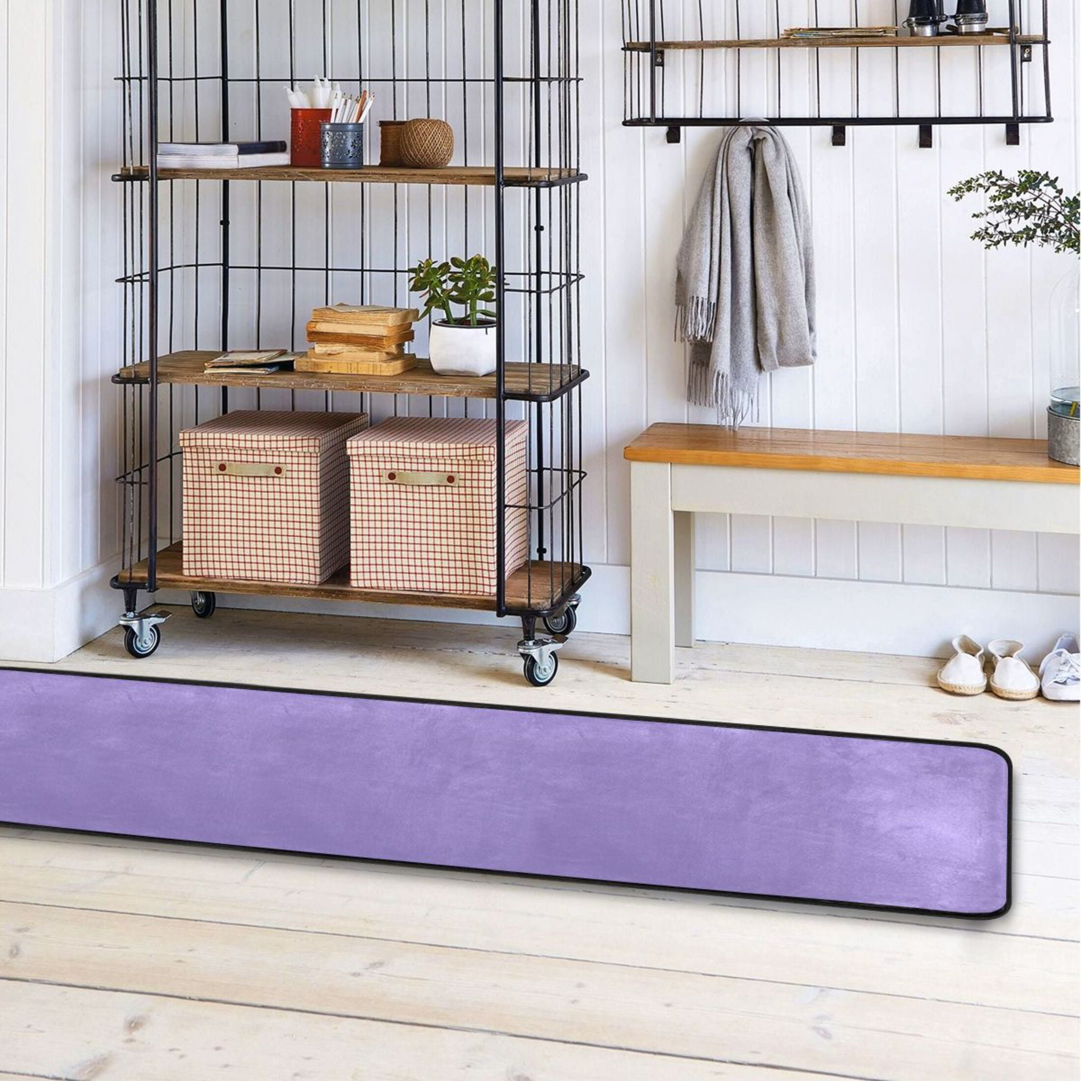 Ryvnso Lavender Purple Hallway Runner Rugs Floor Carpet Non Slip Entryway Mat 2' x 6'