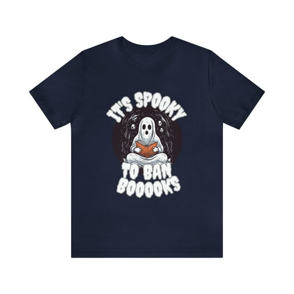 Funny Halloween Shirt It's Spooky to Ban Booooks for Book Lovers & Teachers