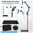 thumbnail image 3 of Tablet Floor Stand, Adjustable Universal 360-degree Rotatable Metal Tablet Holder, Phone Stand for iPad/iPhoneX/iPad Pro or Other 4.7~12.9 Inch-Screen Devices (Black), 3 of 8