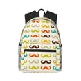 thumbnail image 2 of Goofa Colorful Mustache Print Casual Backpack for Women Men,Waterproof High School Bookbag,Lightweight Travel Daypack,Classic College Backpack,Laptob Backpack, 2 of 6