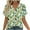 Green, variant on Uaswgudfs ​Round Neck Short Sleeve Casual Women's Blouse with Irregular Stripe Pattern & Soft Textured Summer TopsRedL