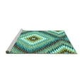 thumbnail image 2 of Ahgly Company Machine Washable Indoor Rectangle Southwestern Turquoise Blue Country Area Rugs, 5' x 8', 2 of 4