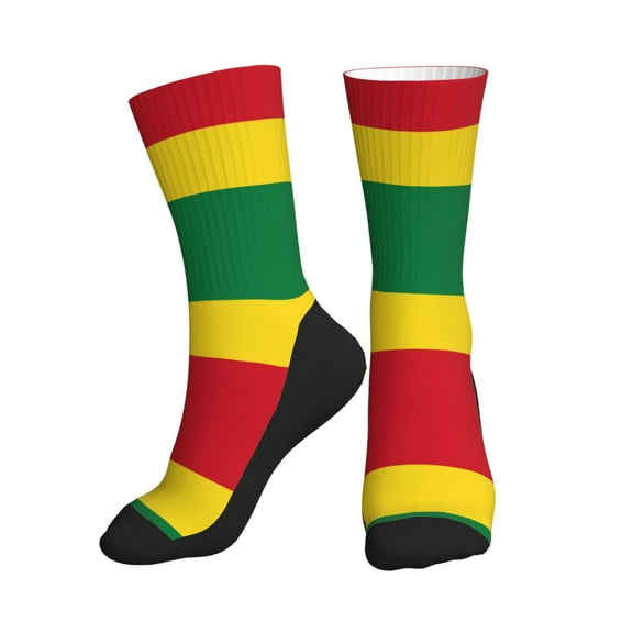 Mens Womens Reggae Rasta Flag Hiker Cushion Crew Socks