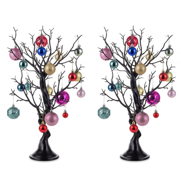 Árbol de Navidad NUPTIO Manzanita negra de 58 cm, resina, 2 unidades