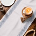 thumbnail image 4 of Table Runners 60 Inches Long, Blue Boho Striped Cotton Linen Kitchen Dining Coffee Table Runner for Party Home Decor, Vintage Ethnic Tribe Rustic Geometric Tabletop Dresser Scarves 13x60 Inch, 4 of 9