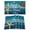 Lake Blue, variant on Dark Blue Coastal Placemats Set of 4, Summer Starfish Beach Wood Grain Placemats for Dining Table, Place Mats for Kitchen Tabletop, Waterproof Wipeable Dining Table Mats Set