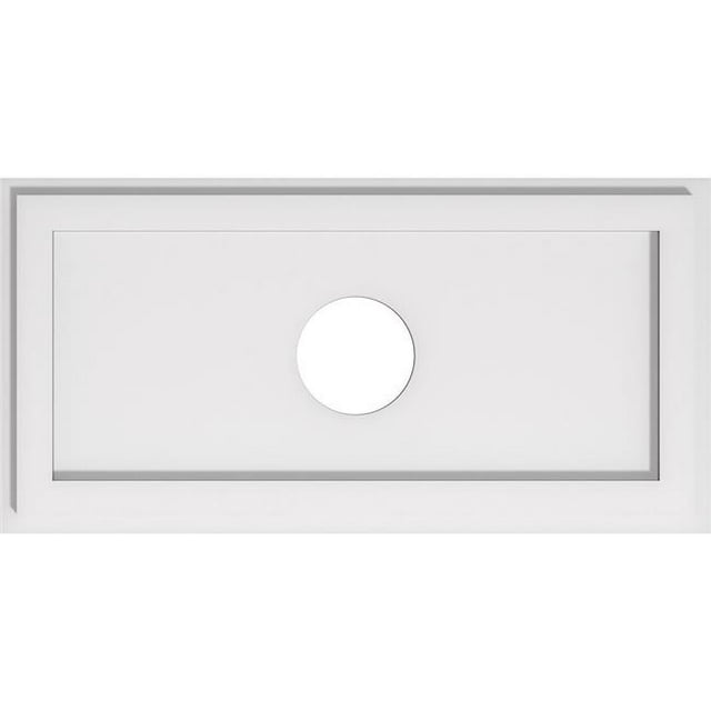 Ekena Millwork CMP24X12RE-04000 4 in. ID x 8.25 in. Rectangle Architectural Grade Médaillon de Plafond Contemporain PVC
