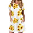 thumbnail image 1 of QIPOPIQ Robes pour Femmes avec Poches Manches Courtes Robes Décontractées T-Shirt Robe d'Été Robe Tunique Ample pour Offres 2023, 1 of 5