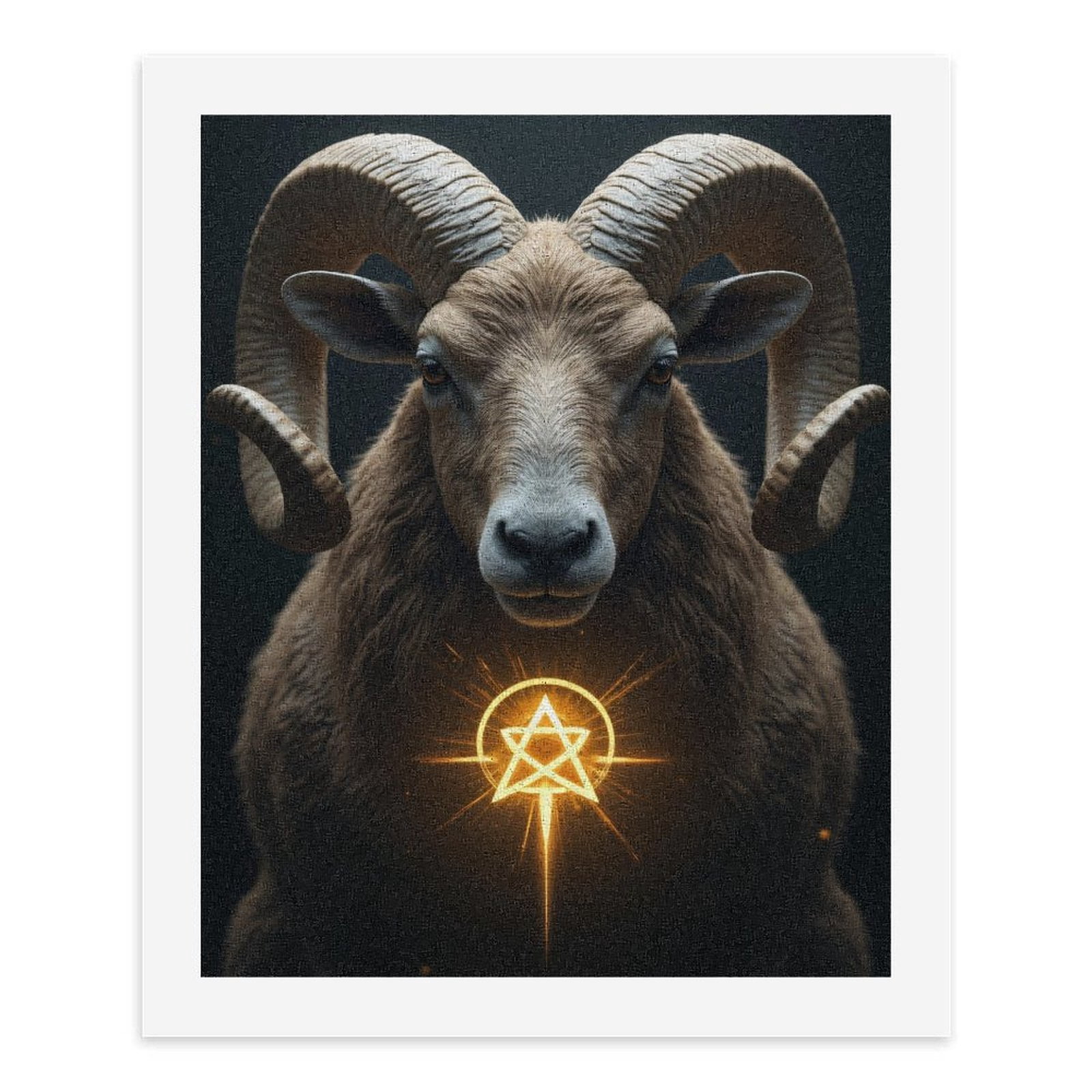 Paint By Numbers Kit for Adults Beginner - DIY Ram Glowing Symbol Mystic Scene Canvas Painting Kits for Adults, Frameless Paint By Number for Adults for Home Wall Decor 16x20 Inch
