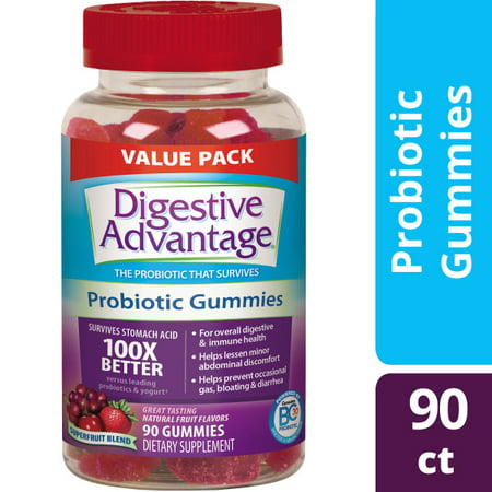 Digestive Advantage, Daily Probiotic Supplement, Superfruit Blend Gummies, 90