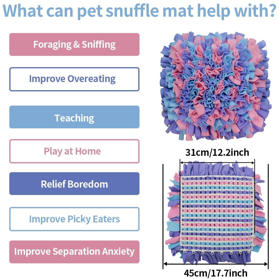 LAMTWEK Snuffle Mat for Dogs, 17 x 21 Dog Snuffle Mat Interactive Feed  Game for Boredom, Encourages Natural Foraging Skills and Stress Relief,  Easy