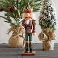 thumbnail image 1 of Cascanueces de madera, cascanueces decorativos navideños de 30 cm de altura, estatuilla de soldado cascanueces, estatuas de decoración de cascanueces de madera, decoración de cascanueces navideñas (4) brillar  Electrónica, 1 of 5