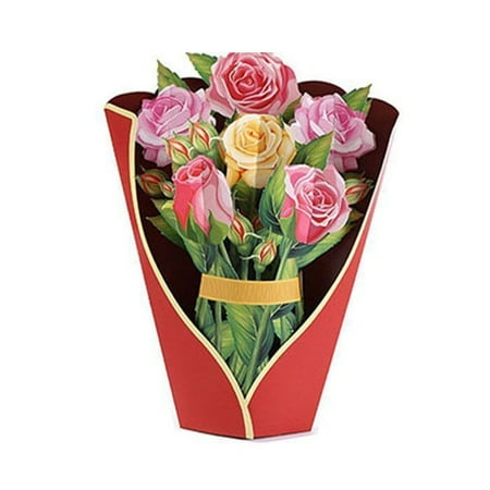 

Paper Flowers 3D Pops-up Bouquet Rose/Lily/Sunflower/Tulip Tropical Bloom