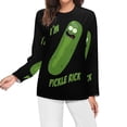 thumbnail image 3 of Rick And Morty Women’s Pajama Top 3D Digital Print Sleepwear Trendy Crewneck Pullovers Long Sleeve Shirts XS, 3 of 8