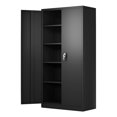 thumbnail image 1 of Aobabo 4 Étagères Réglables Armoire de Rangement de Bureau, Noir, 1 of 7