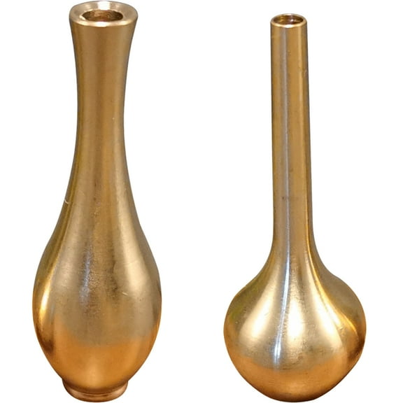 SOPOTUTU Sturdy Brass Vase Set 2pcs Mini Vases for Home Decor and Floral Arrangements