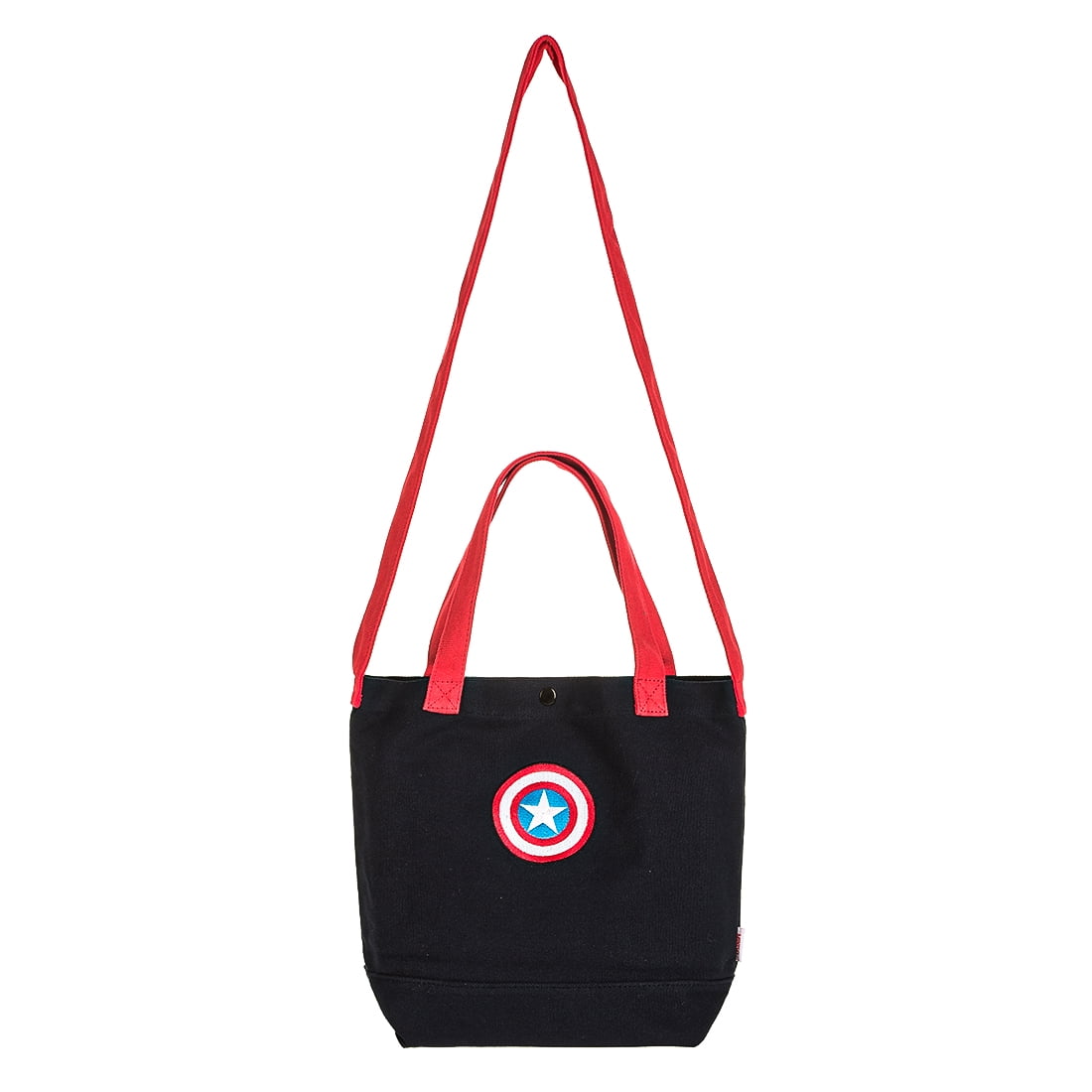 Miniso Marvel- Embroidered Shopping Bag,Black & Red, Size: One Size